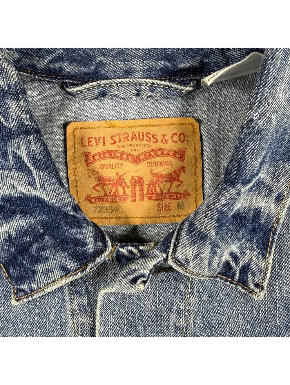 Levis Jean Jacket Button Light Wash 72334 Men's M Blue